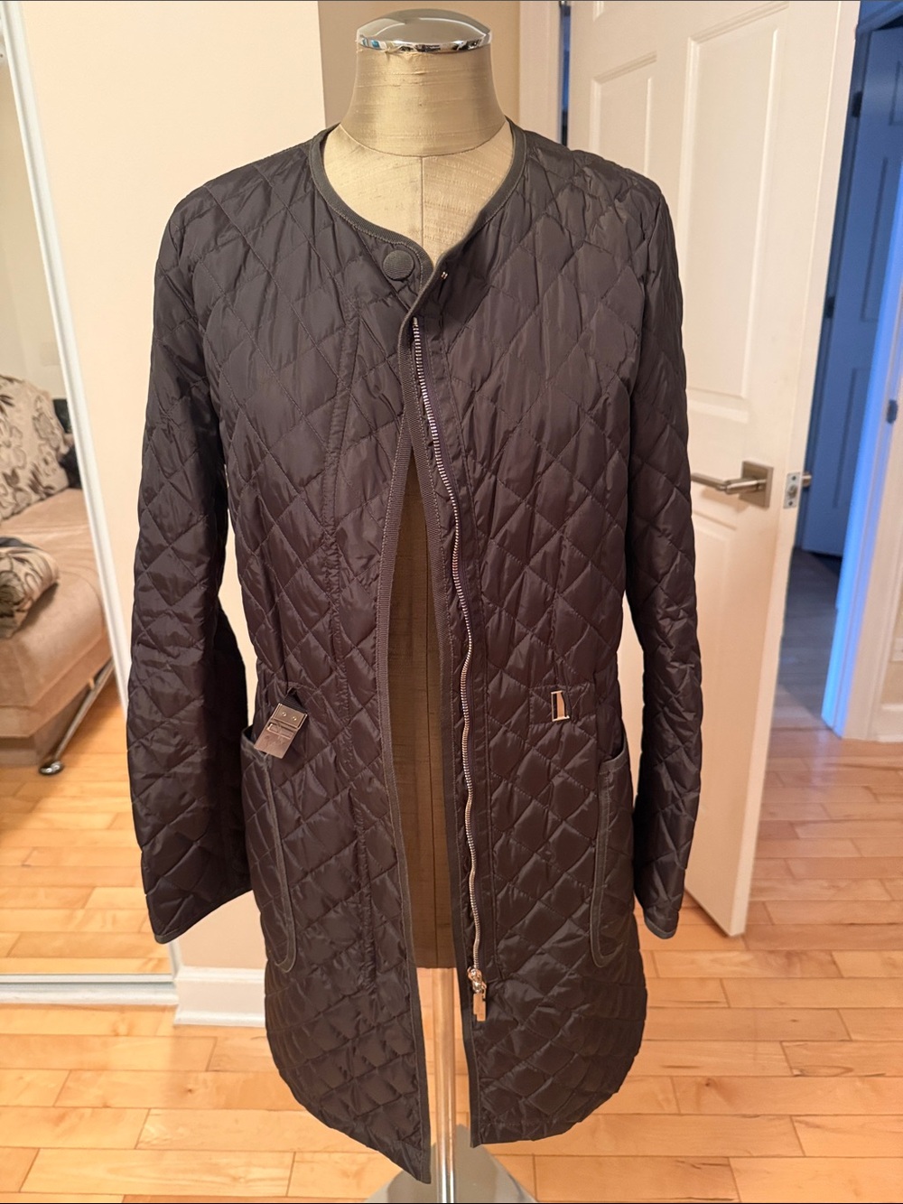 Moncler Black Quilted Coat and Lightweight Jacket-Style Bucket Hat
